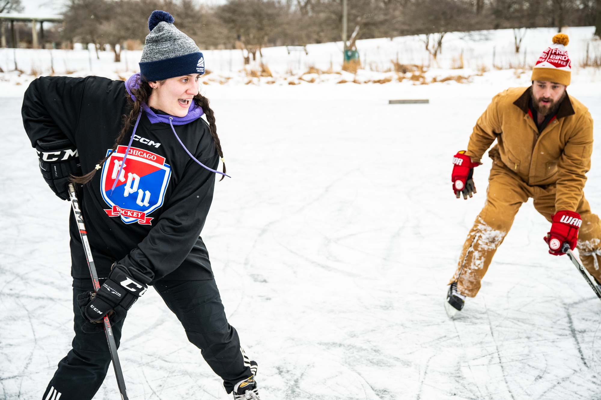 Humboldt Park Neighbors Turn Frozen Pond Into Pickup Hockey Rink