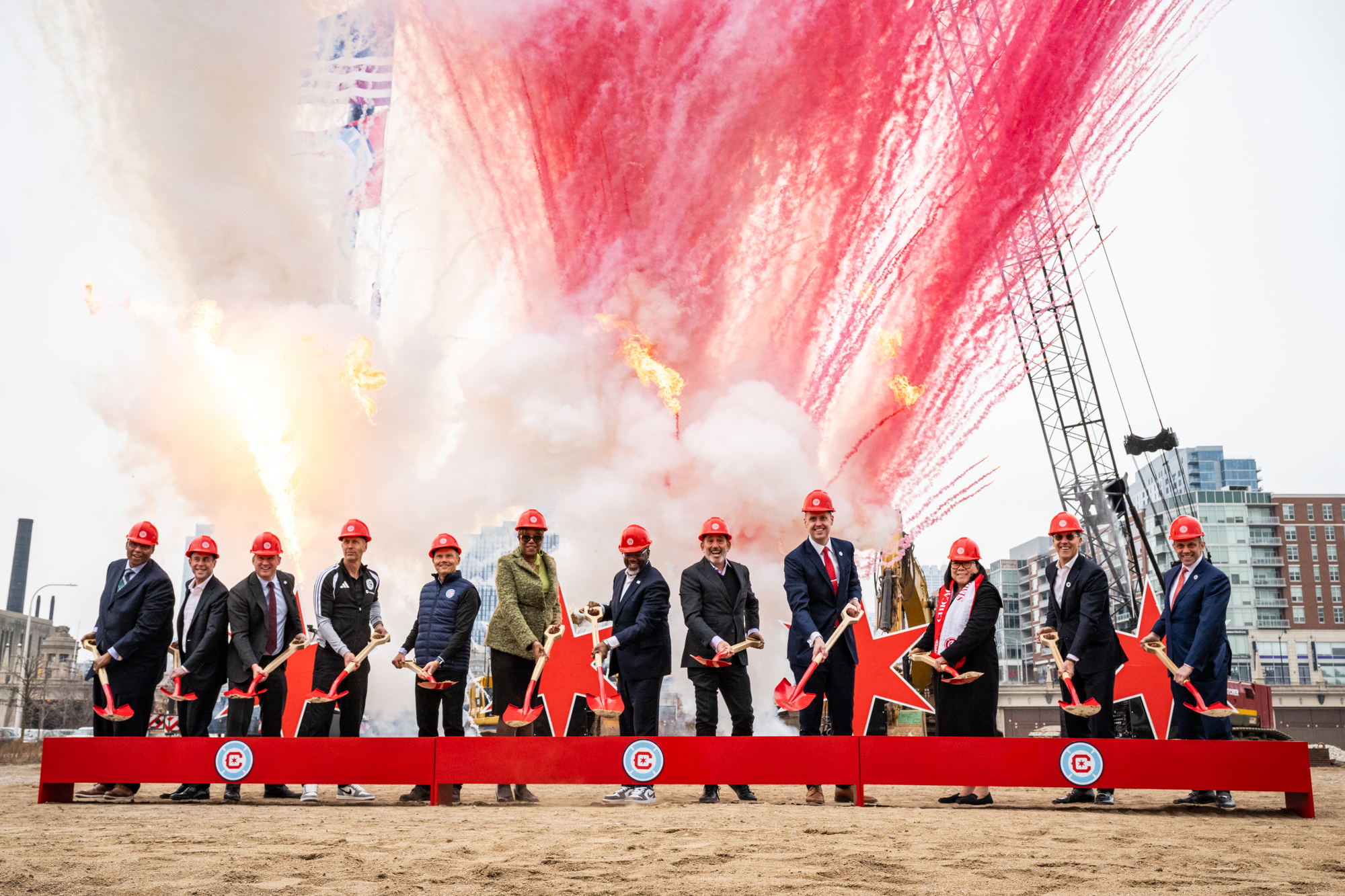 Chicago Fire Break Ground On New Stadium While Neighbors Push for Community Benefits Agreement