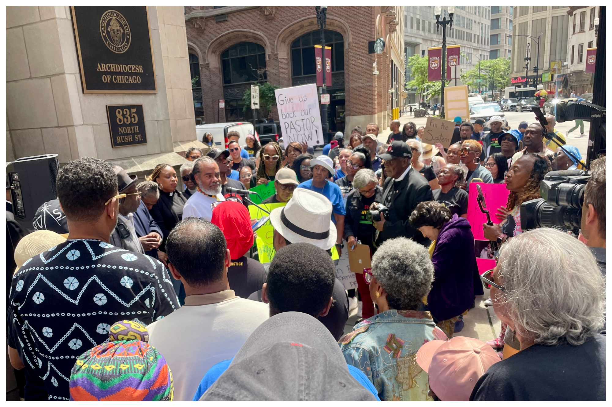 Outside Archdiocese Offices, Saint Sabina Parishioners Call For End To Michael Pfleger Sex Abuse Probe