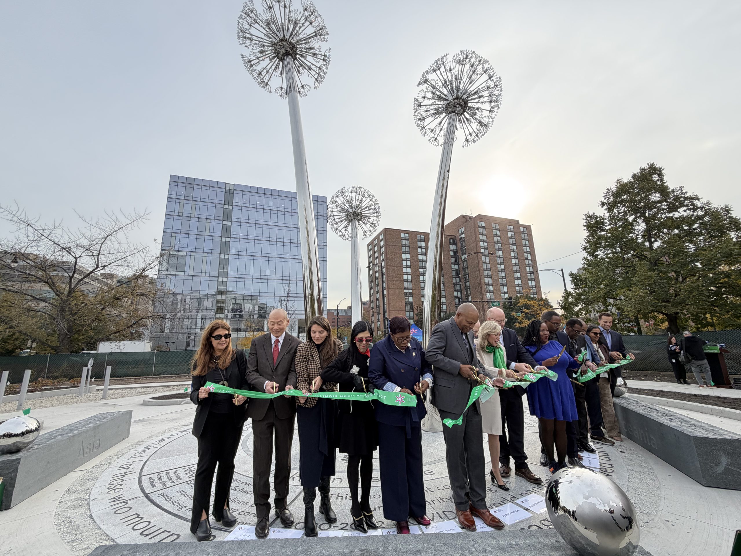 New COVID-19 Monument and Public Park Open in Illinois Medical District